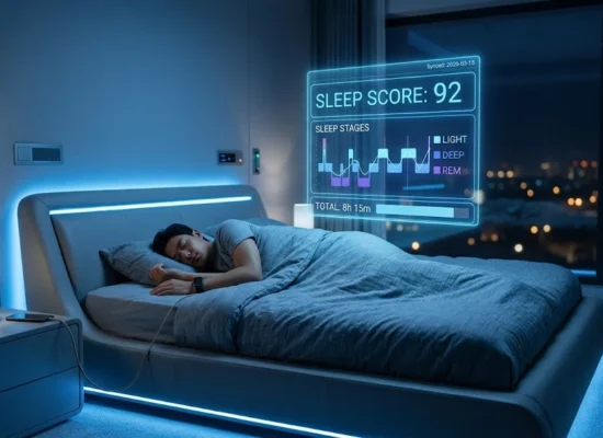 AI sleep coach app showing sleep stages on smartphone 2026