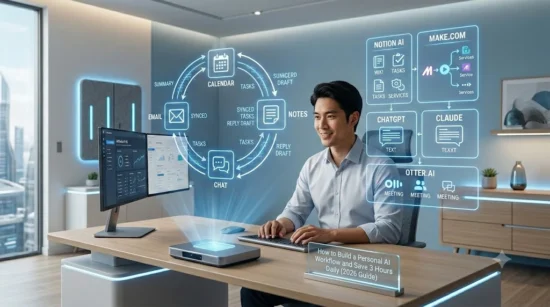 personal AI workflow setup at modern desk 2026